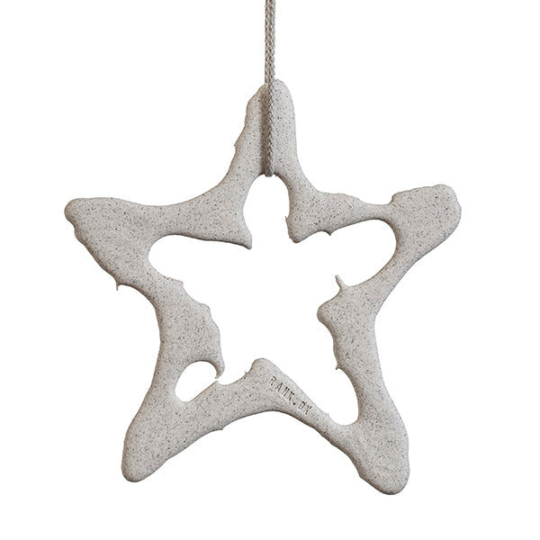 Christmas ornaments in grey melange porcelain