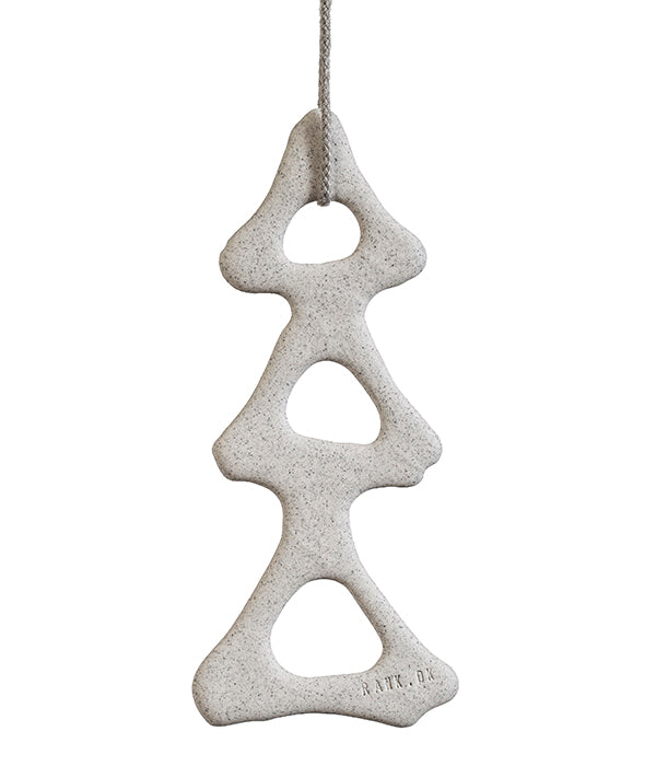 Christmas ornaments in grey melange porcelain